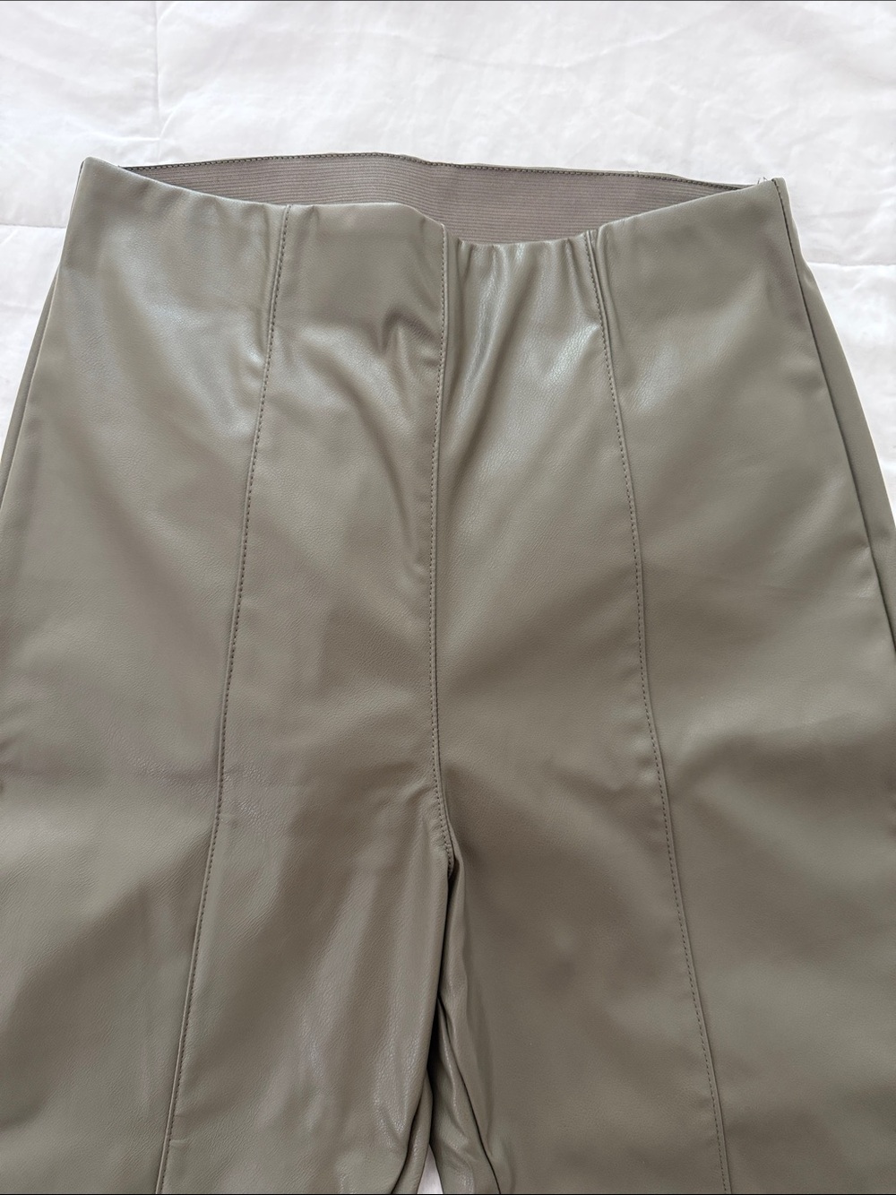 H&M Olive Green Faux Leather Leggings